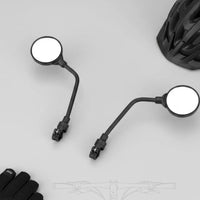 360 Rotation Bike Mirror  Set Shockproof Adjustable Bike Back View Mirror Kit  Scratch Resistant Lens for Commuters