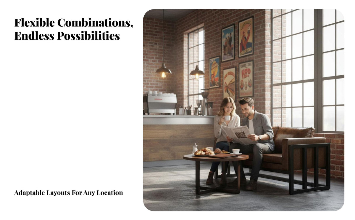 Stain Resistant Industrial Dining Set Food-Grade Surface Cafe Booth Commercial Furniture for Bar Owners, Pub, Lounge