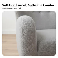 Boucle Upholstered Armchair Nordic aesthetic Accent Chair contemporary Design Easy Assembly for Women, Readers, Bedroom