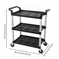 3 tierd Service Trolley Clean Rolling Cart Sturdy for Hotel
