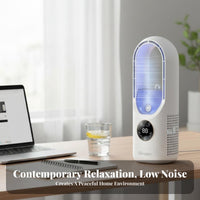 Cooling Mist Function Bladeless Desktop Fan Quiet Operation Desktop Spray Cooler 6 Speed Settings for Children, Bedroom, Office, Dorm Room