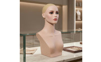 Female Hairpiece Head Bust Plain Hairpiece Display Bust Smooth Surface