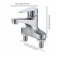 Bathroom Faucet, Double Hole Basin Tap, Brass, Rustproof