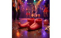 Curled Toe Oversized Clown Shoes Glossy Finish Pointed Clown Shoes Ribbed Texture Costume Footwear Molded Design for Performers, Masquerade, Performance