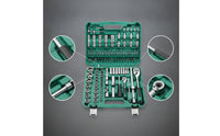 108 Pieces Mechanics Tool Set Mirror Finish Chrome Automotive Tool Kit Lightweight Socket Set with Case for Car Owners, Garage, Roadside Emergency