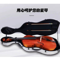 Carbon Fiber Style Cello Case 4/4 Waterproof Pressure Resistant with Wheels