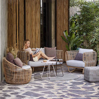 Outdoor Rattan Sofa Set with U-Shape Configuration