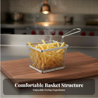 Restaurant Design Mini French Fry Basket Miniature Size Mini Fry Basket Easy to Clean Individual Food Server Multi-Purpose for Restaurants, Pubs, Parties