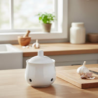 Ceramic Garlic Keeper Breathable Design Ventilated Garlic Keeper Easy to Clean Kitchen Accessory for Countertop