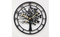 Wall Clock with Tree Silhouette Modern Metal Wall Clock Elegant for Living Room