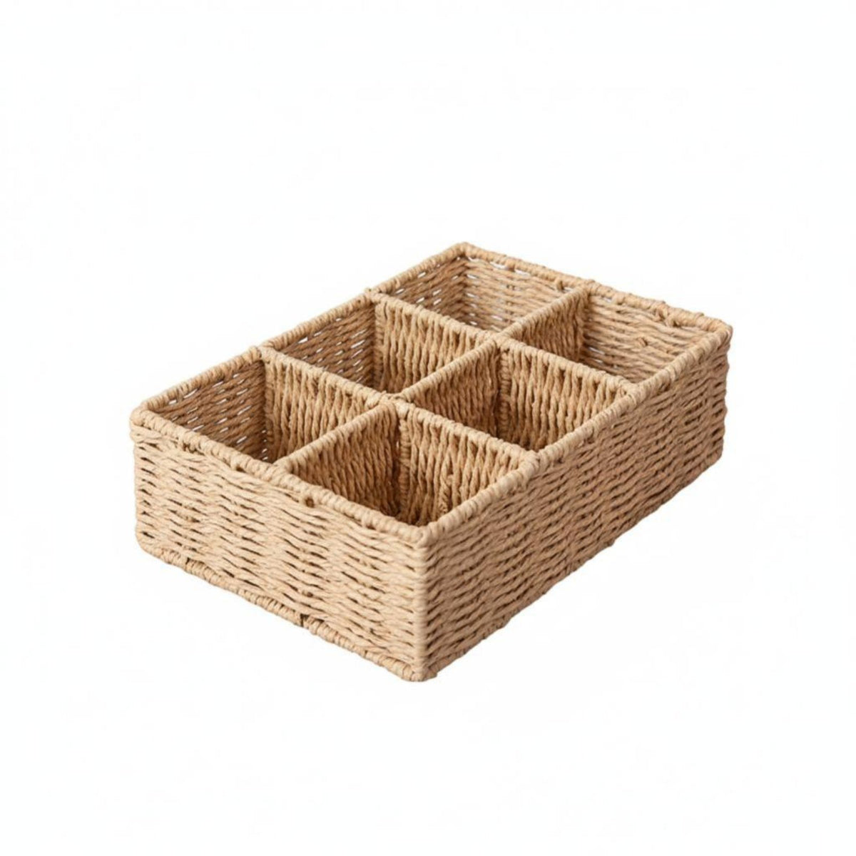 Multi-Compartment Woven Holder Handmade Organizer Basket Rustic and design for Vanity