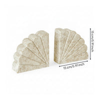 Shell Bookend Marbled Stone Bookends Unique for Collectors, Readers
