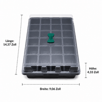 24-Cell Seed Starter Tray, Germination Trays for Vegetables with Ventilation, 36.5×23×11cm Seed Starter Set for Hobby Gardeners, Including Dibber & Labels