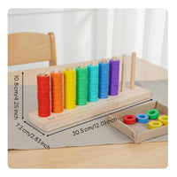 Multicolor Circular Stacker Stacking Toy Early Education Wooden Disc Stacker Quality Wood Stacking Toy for Preschoolers, Classroom