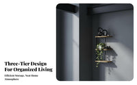 Three-Tier Corner Shelving Single Rustic Design Corner Mounting Storage-Areasaving Storage Rack for Homeowners, Students, Bathroom, Small Areas