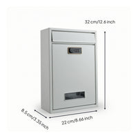 Outdoor Wall-Mounted Mailbox with Combination Lock Secure Wall-Mounted Mailbox Security Letterbox Easy Installation for Homeowners, Porch, Entryway, Gate