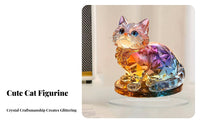 2D Acrylic Cat Desktop Ornament Cute Design Colorful 2D Cat Display Art home Decoration for Desktop, Living Room, Bookshelf