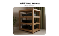 Sturdy Construction Solid Wood Audio Rack Heavy Duty Wooden Amplifier Cabinet Elegant Design Wooden AV Media Shelf Easy Assembly for Audiophiles, Home Theater Enthusiasts, Studio