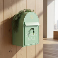 Vintage Metal Mailbox Lockable Lid Letter Holder Handmade for Event Decoration