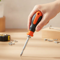 Textured-Grip Telescopic Screwdriver Multi-Function Phillips and Slotted Screwdriver Non-Slip Hand Tool Ergonomic for DIYers, Technicians, Household Repairs, Tight Confined Areas, Air Conditioner Maintenance