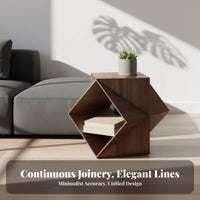 Polyhedron Side Table Artistic Design Nightstand Geometric Shape for Living Room