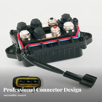 Mounting Ears Outboard Starter Relay Insulated Wires Marine Engine Starter Relay Molded Plastic 4 Terminal Solenoid Black