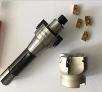 R8-FMB22 7/16 Inch Milling Cutter Holder with 400R Cutter Head and 4 APMT1604 Inserts