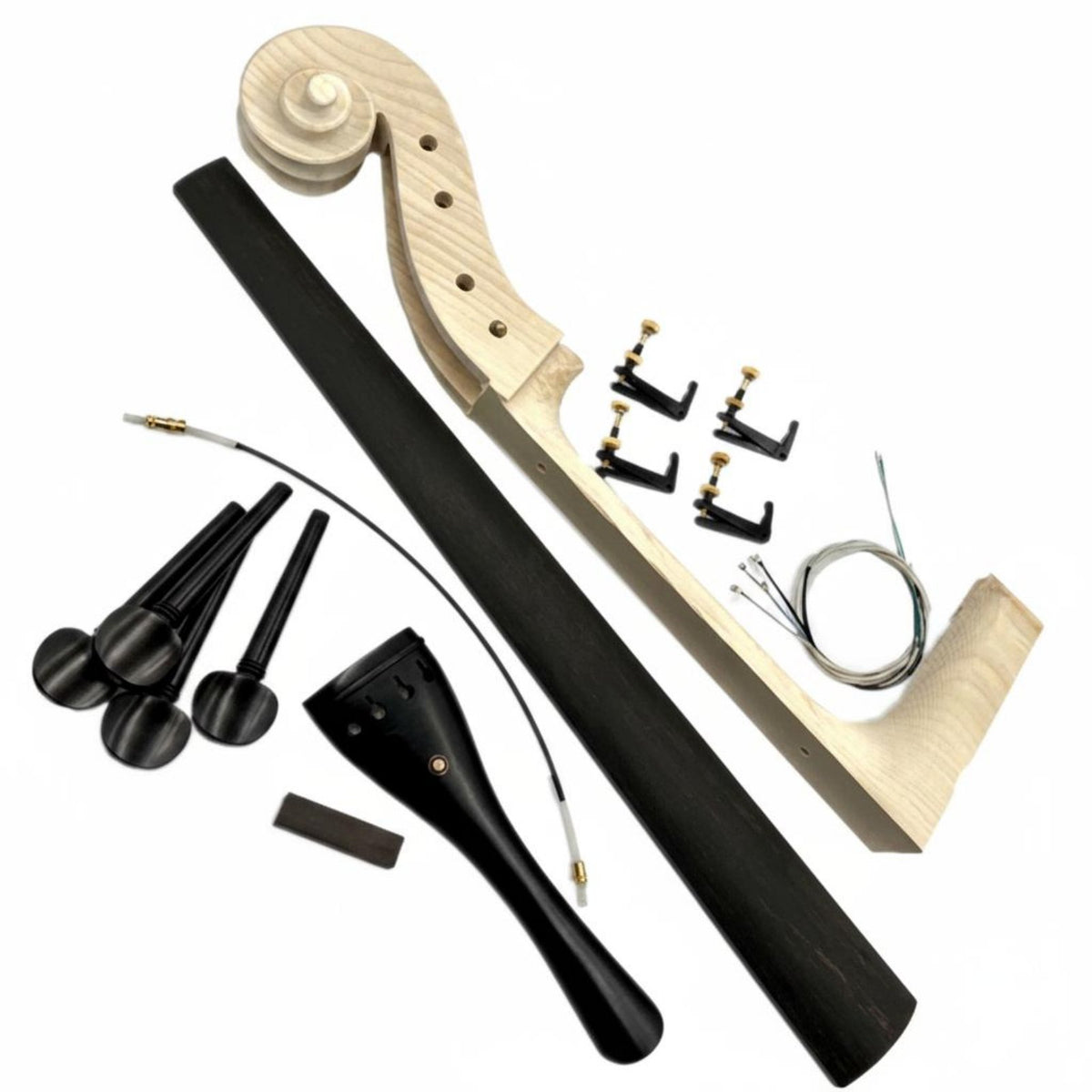 Cello Peg Fingerboard Tailpiece Set Smooth Finish Cello Parts Set Easy to Install Violin Family Accessory Kit for Instrumentalists