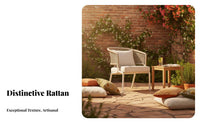 Woven Outdoor Seating Set Weather-Resistant 4-Piece Woven Seating Group Modern Design sturdy Frame for Balcony, Sunroom, Garden