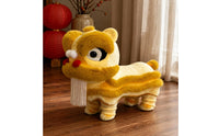 Lion Dance Stool Padded Cushioned Textile Lion Stool Rounded Head Kids Furniture for Children