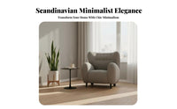Upholstered Barrel Chair Nordic Design Oversized Round Armchair Plush Texture Comfortable for Perusing Corner, Bedesignoom