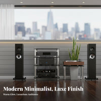 High-Fidelity Amplifier Stand Stainless Steel Columns Annealed Glass Stereo Cabinet High Load Capacity Shock-Absorbing Component Rack for Audiophiles
