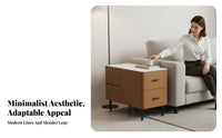 Multi-Drawer End Table Minimalist Design Household Furniture Easy to Clean Abrasion Resistant Top for Adults, Living Room