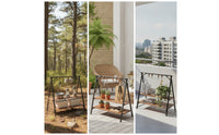 Foldable Rack with Hooks Triangular Outdoor Storage Rack with Shelves Lightweight Furniture for Campers, Backpackers, Patio