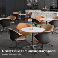 Upholstered Rotating Armchair Light Luxury Aesthetic Lounge Chair Modern Design Plush Cushioning for Homeowners, Living Room