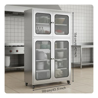 Stainless Steel Storage Cabinet Rust-Resistant Freestanding Pantry with Doors Large Capacity Freestanding Pantry Cabinet for Cooking Enthusiasts