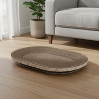 Long-Lasting Corrugated Cardboard Cat Scratcher 2 in 1 Multipurpose Oval Cat Scratching Board for Large Cats