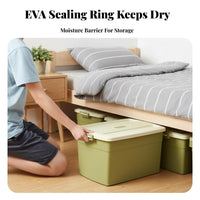 Rolling Underbed Box With casters Storage Container Stackable for Closet, Renters