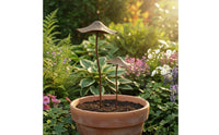 2 Pieces Retro Brown Toadstool Ornament Easy to Maintain for Courtyard