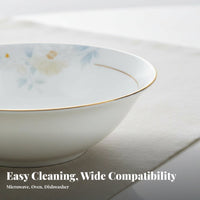 Bone China Tableware Set, Gold Rim, Embossed, Modern Minimalist, Multi-Piece, Gift for Home & Business