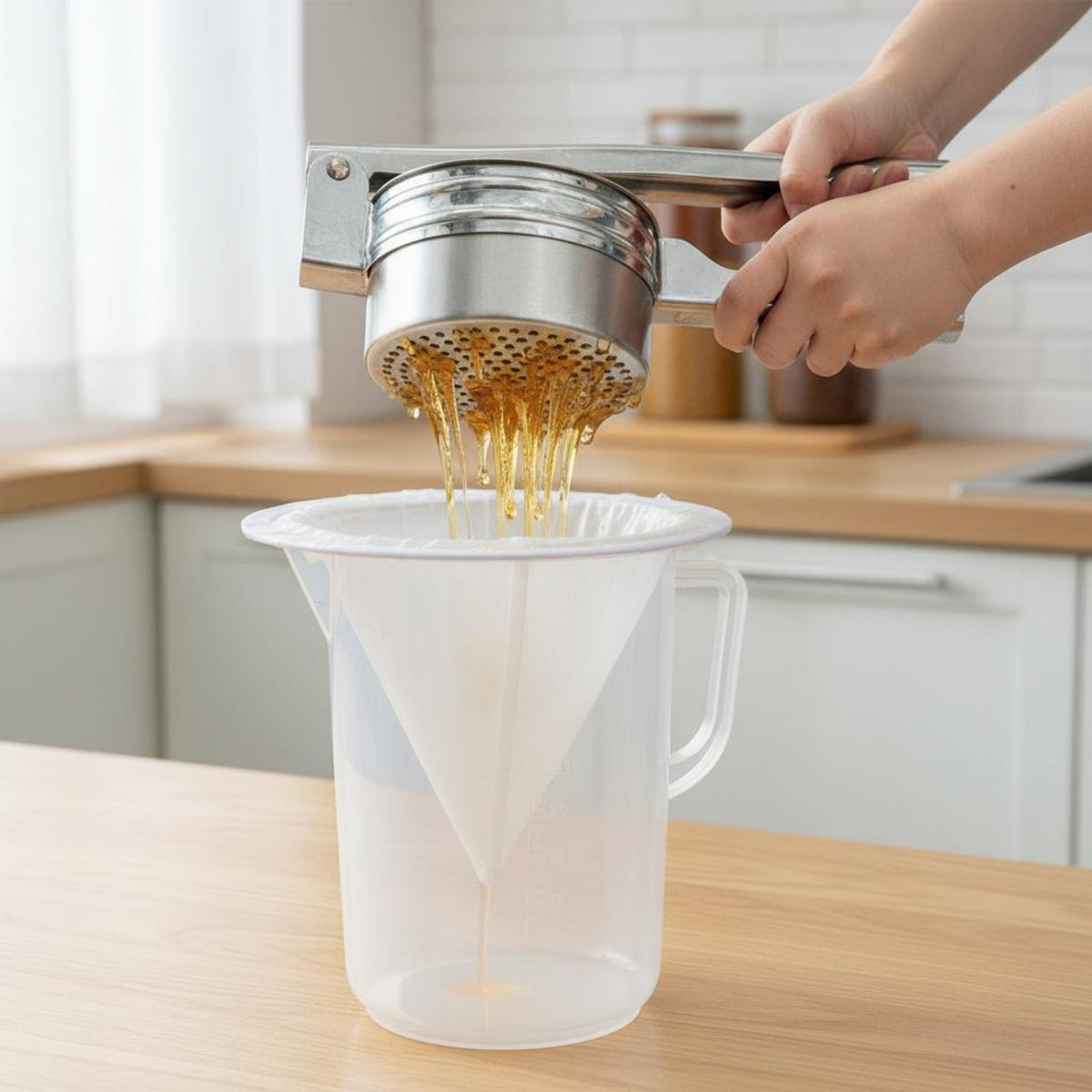 Manual Honey Presser Easy to Use Stainless Steel Honeycomb Press for Beekeepers