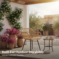 4-Piece Woven Sofa and Chair set Waterresistant 4-Piece Wicker Seating with Table sun-resistant Weather Resistant for Homeowners