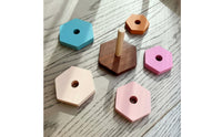 Multifunctional Rainbow Hoop Stacker Polished Edges Rainbow Stacking Blocks Paint Wooden Stacking Toy Develops Hand-Eye Coordination for Toddlers, Preschoolers, Babies, Playroom, Daycare