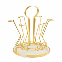Flower-Shaped Mug Holder Golden-Hued Mug Drainer Rack Silicone Sleeve