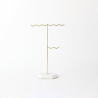 Decorative Design Marble Base Jewelry Holder Multi-Functional Jewelry Stand Detachable Necklace Holder Long-Lasting Metal Construction for Women, Girls, Dresser, Vanity, Bedroom