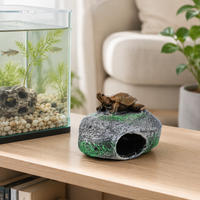 Resin Aquarium Ornament Cave, 13x11x10cm Betta Fish AccessoriesLooking Aquarium Shelter for Hiding, Terrarium Decoration