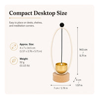 Meditation Bell Ornament Minimalist Desktop Bell Ornament Cream and Gold