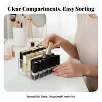 Multicompartment lip colorstick Holder Space Saving Cosmetic Organizer for Bedroom, Students