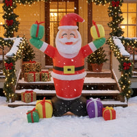 Lightweight Inflatable Santa Santa with Gift Boxes Quick Inflation Santa Inflatable with Stakes and Ropes Outdoor Christmas Decorations Indoor for Porch, Party