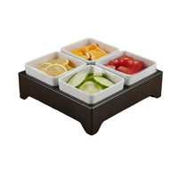 Compartmentalized Design Snack Platter with Stand Removable Dishes Multi-Compartment Food Platter Compartment Serving Dish Set Dishwasher Safe for Restaurants
